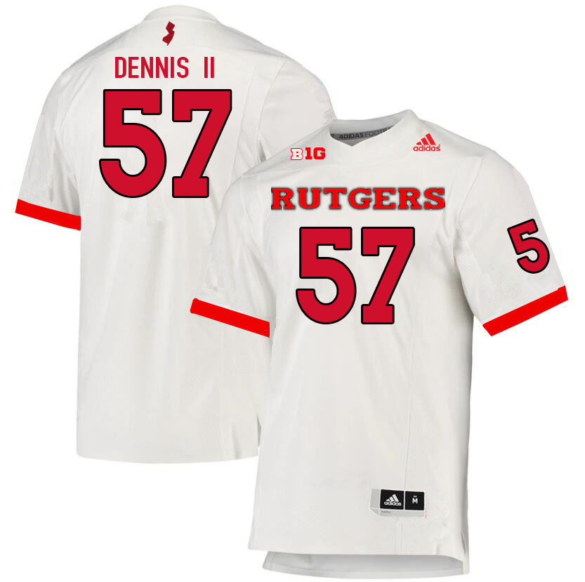 Men #57 Stanley Dennis II Rutgers Scarlet Knights College Football Jerseys Sale-White - Click Image to Close